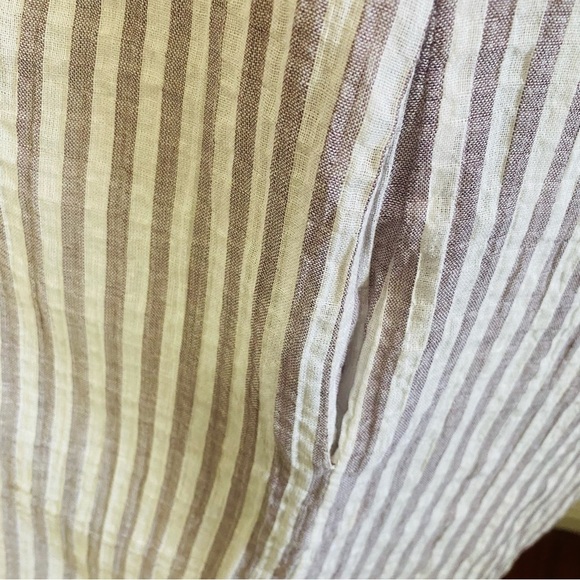 Madison Garrison Women’s Linen Off-Shoulder Mini Striped Dress Sz-Small - Picture 4 of 7